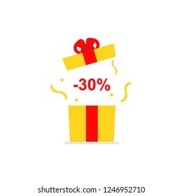 Present. Big Sale banner template design, Special offer. Vector illustration.