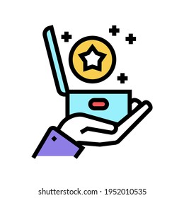 mostrar el vector de icono de color de bonificación. presente signo de bonificación. ilustración de símbolo aislado