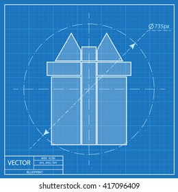 present with bow blueprint icon 