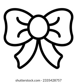 Present bow line icon. Decoration vector illustration isolated on white. Knot outline style design, designed for web and app. Eps 10