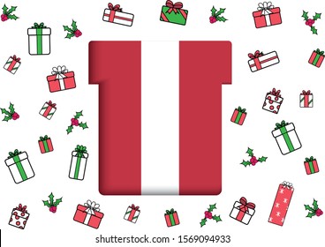 present box in background with large shape of box in the middle for copy space