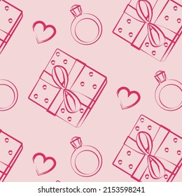 present box birthday gift engagement holiday pink