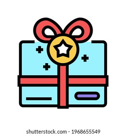 present box bonus color icon vector. present box bonus sign. isolated symbol illustration