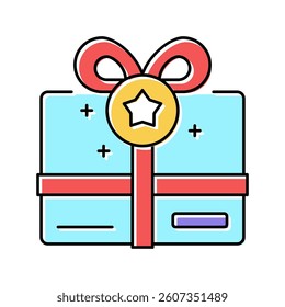 present box bonus color icon vector. present box bonus sign. isolated symbol illustration