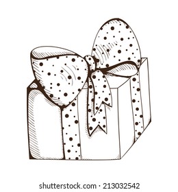 Present box with bow. Eps 10 vector illustration