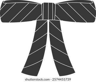 Present Box Bow Silhouette Vector Illustration