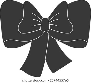 Present Box Bow Silhouette Vector Illustration