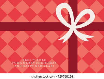 Present box card design. Vector illustration.