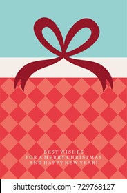 Present box card design. Vector illustration.