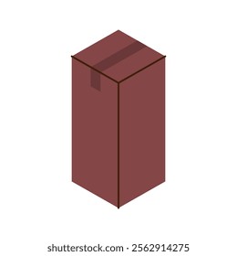 Present box. Carton delivery packaging box. Vector illustration.