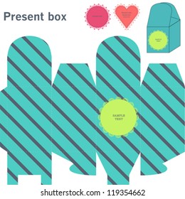 Present box with diagonal lines