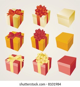 present box with different ribbon