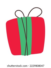 Present box flat icon Christmas surprise Childish animals