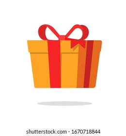 Present Box Or Gift Paper Pack Icon Vector Flat Cartoon Isolated On White Background Modern Symbol