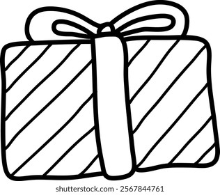 Present Box Gift Sketch Vector Illustration