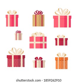 Present box, Gift box vector set, isolated