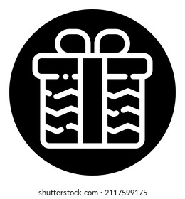 Present Box Glyph Flat Icon Isolated On White Background