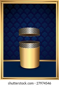 present box in gold frame