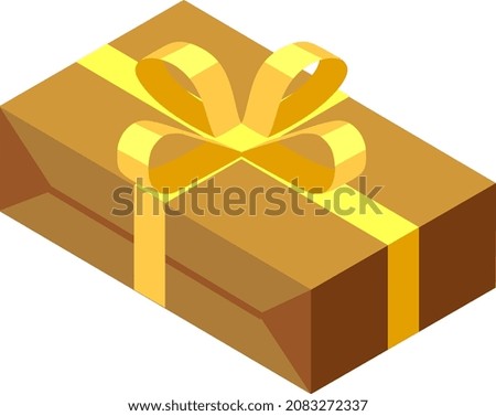 Similar – Image, Stock Photo closed golden gift box with a bow