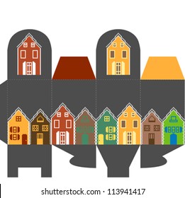 Present box with houses