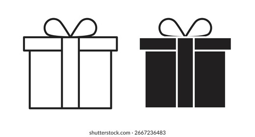 Present box icon elements. doodle graphics icons.