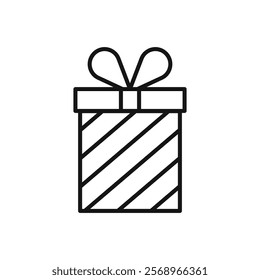 Present box icon Isolated flat vector in outline