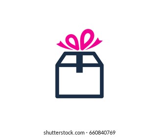 Present Box Icon Logo Design Element