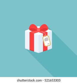 present box icon with tag ,flat design