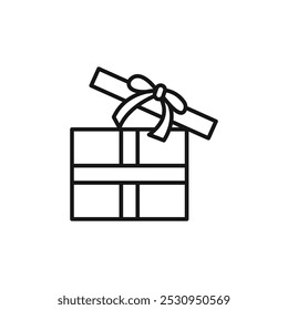 Icono de caja actual Ilustración plana de línea delgada