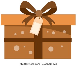 Present box illustration with bow and cozy autumn color theme