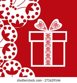 present box with lace ribbon