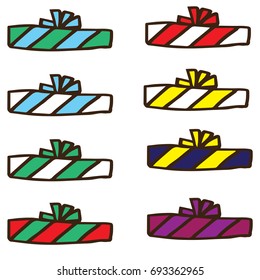 present box on Christmas celebration outline vector.