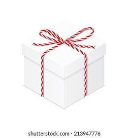 Present box with red twine bow for your design