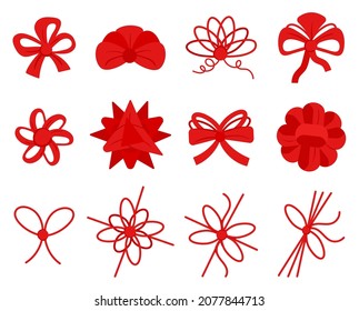 Present box seamless banner. Repetitive endless horizontal template. Simple outlined vector isolated. Different decorated gifts. Ribbons and bows. Celebration even.