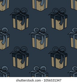 Present box seamless pattern. Original design for print or digital media.