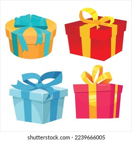 present box set illustration vector