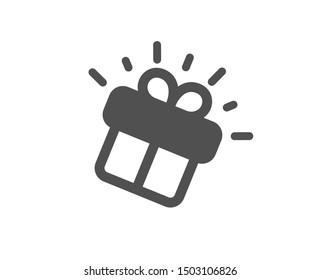 Present box sign. Gift icon. Brand marketing symbol. Classic flat style. Simple gift icon. Vector