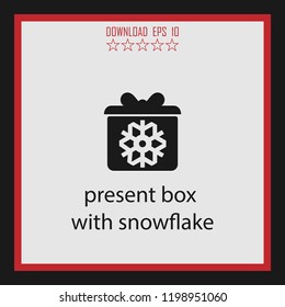 present box with snowflake  vector icon