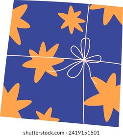 Present Box With Stars Vector Illustration