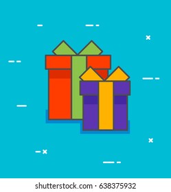 Present box vector flat icon