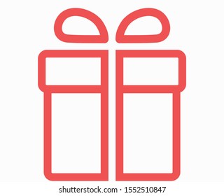 Present box vector icon. Christmas present wrapped with a bow