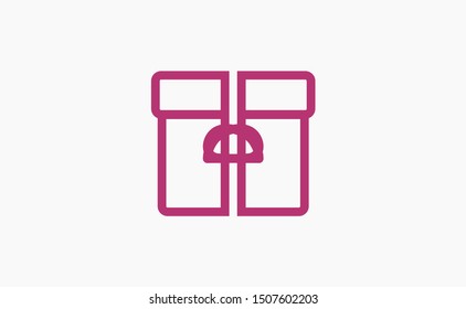 Present box vector icon. Gift box icon. Vector gift box with ribbon. Christmas present wrapped with a bow