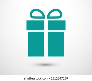 Present box vector icon. Gift box icon. Vector gift box with ribbon. Christmas present wrapped with a bow