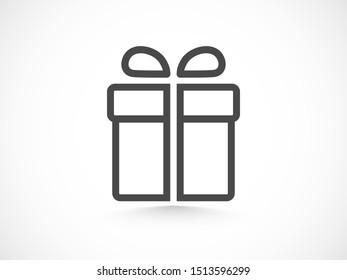 Present box vector icon. Gift box icon. Vector gift box with ribbon. Christmas present wrapped with a bow