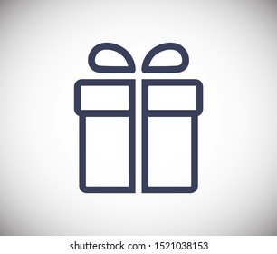 Present box vector icon. Gift box icon. Vector gift box with ribbon. Christmas present wrapped with a bow