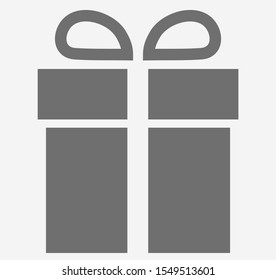 Present box vector icon. Gift box icon. Vector gift box with ribbon. Christmas present wrapped with a bow