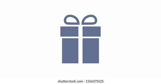 Present box vector icon. Gift box icon. Vector gift box with ribbon. Christmas present wrapped with a bow