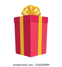 Present box vector icon.Cartoon vector icon isolated on white background present box.