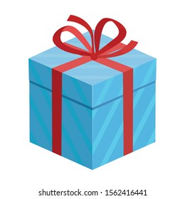 Present box vector icon.Cartoon vector icon isolated on white background present box.