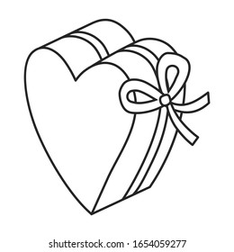 Icono de vector de cuadro actual.Icono de vector de esquema aislado en el cuadro de presentación de fondo blanco.
